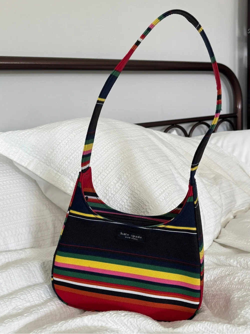 Y2K Vintage Kate Spade Striped Mini Shoulder Bag